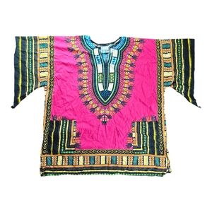 USED TUNIC with colorful designs Size L